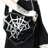 Black Spider Web Punk Creative WomenHalloween Designer Shoulder Crossbody Bag